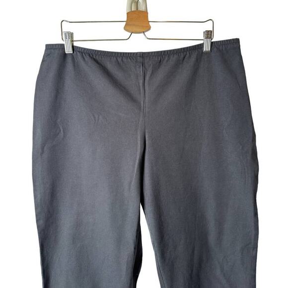 Eileen Fisher Plus 1X Gray Side Zip Organic Stretch Cotton Slim Ankle Pant (A) - Picture 2 of 9